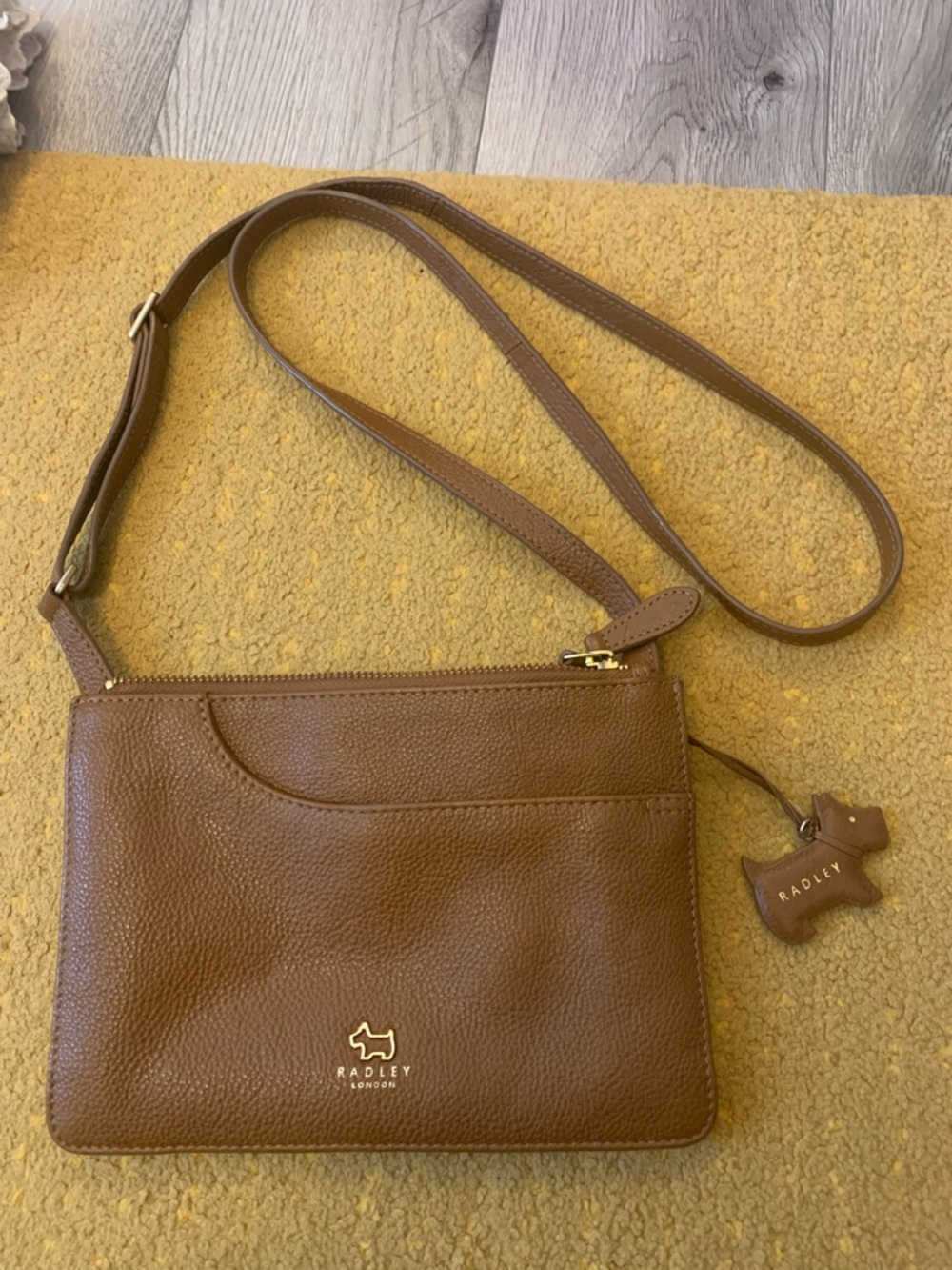 Radley London Brown Pebbled Leather Crossbody